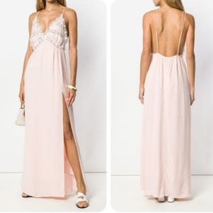 For Love and Lemons soft pink lovebird maxi dress